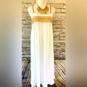 Japna White Cotton Beachy Dress